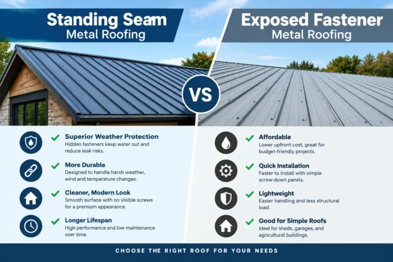 Standing Seam vs Exposed Fastener Metal Roofing: Which Is Right for North Texas?